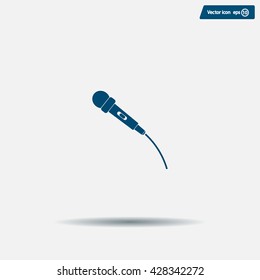 microphone web icon, flat design
