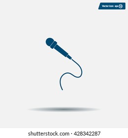 microphone web icon, flat design
