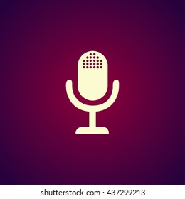 microphone web icon, flat design vector EPS