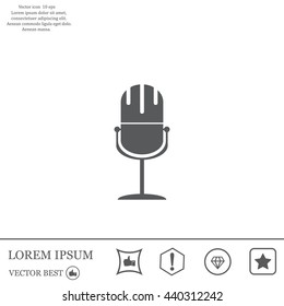 microphone web icon, flat design