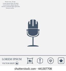 microphone web icon, flat design