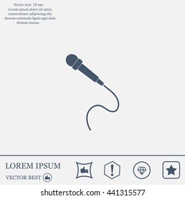 microphone web icon, flat design