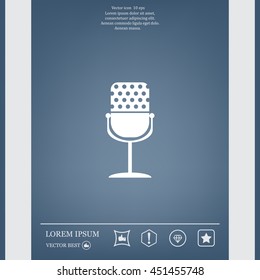microphone web icon, flat design