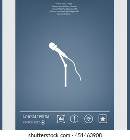 microphone web icon, flat design