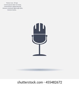 microphone web icon, flat design