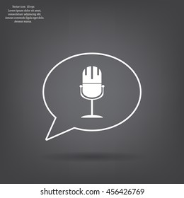 microphone web icon, flat design