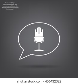 microphone web icon, flat design