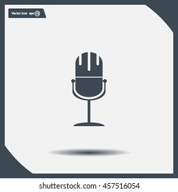 microphone web icon, flat design