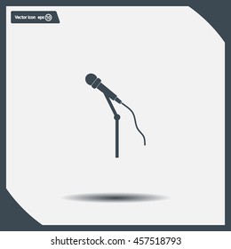 microphone web icon, flat design