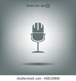 microphone web icon, flat design