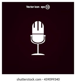 microphone web icon, flat design