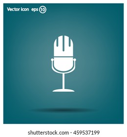 microphone web icon, flat design