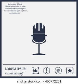 microphone web icon, flat design