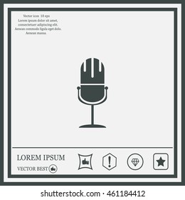 microphone web icon, flat design