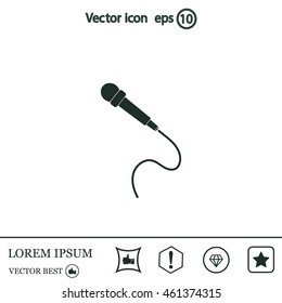 microphone web icon, flat design