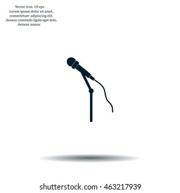 microphone web icon, flat design