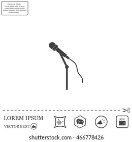 microphone web icon, flat design