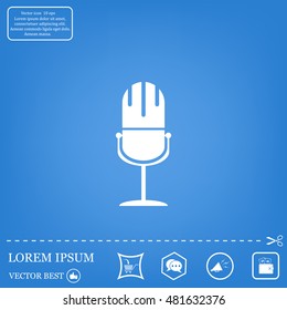microphone web icon, flat design
