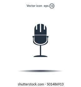 microphone web icon, flat design