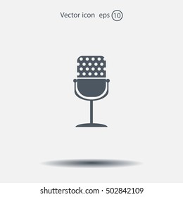 microphone web icon, flat design