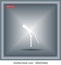 microphone web icon, flat design