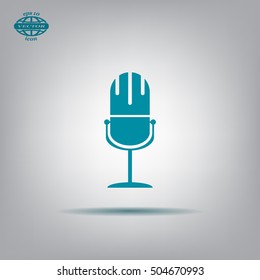 microphone web icon, flat design