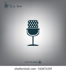 microphone web icon, flat design