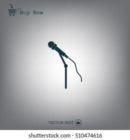 microphone web icon, flat design