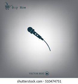 microphone web icon, flat design