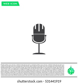 microphone web icon, flat design