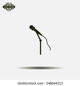 microphone web icon, flat design