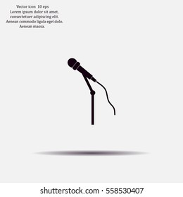 microphone web icon, flat design