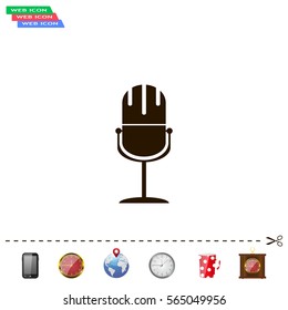 microphone web icon, flat design