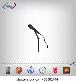 microphone web icon, flat design
