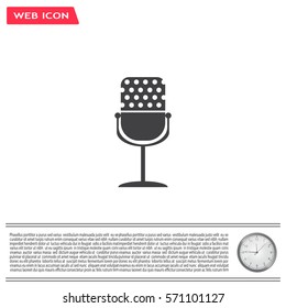 microphone web icon, flat design