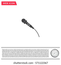 microphone web icon, flat design