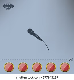 microphone web icon, flat design