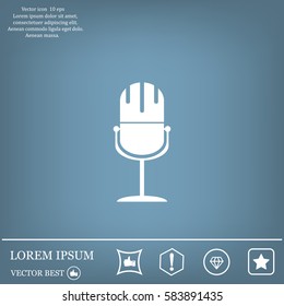 microphone web icon, flat design