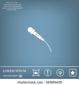microphone web icon, flat design