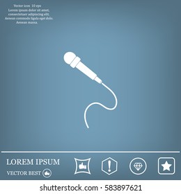microphone web icon, flat design