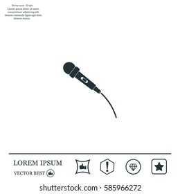 microphone web icon, flat design