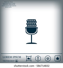 microphone web icon, flat design