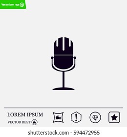 microphone web icon, flat design