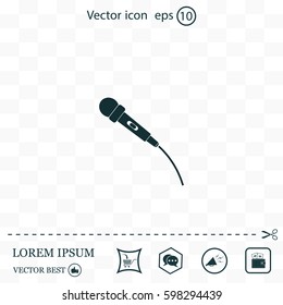 microphone web icon, flat design