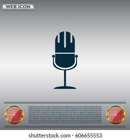 microphone web icon, flat design