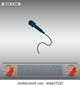 microphone web icon, flat design
