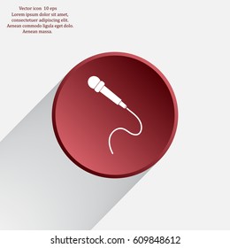 microphone web icon, flat design