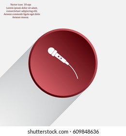 microphone web icon, flat design