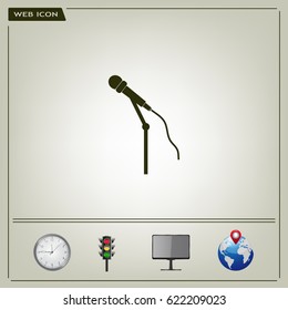 microphone web icon, flat design