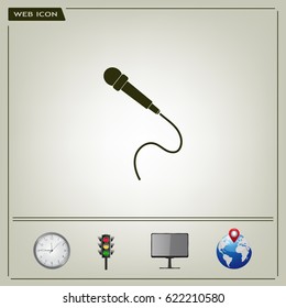 microphone web icon, flat design